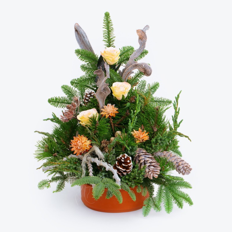 Blumenarrangement Grabgesteck "Last Christmas"